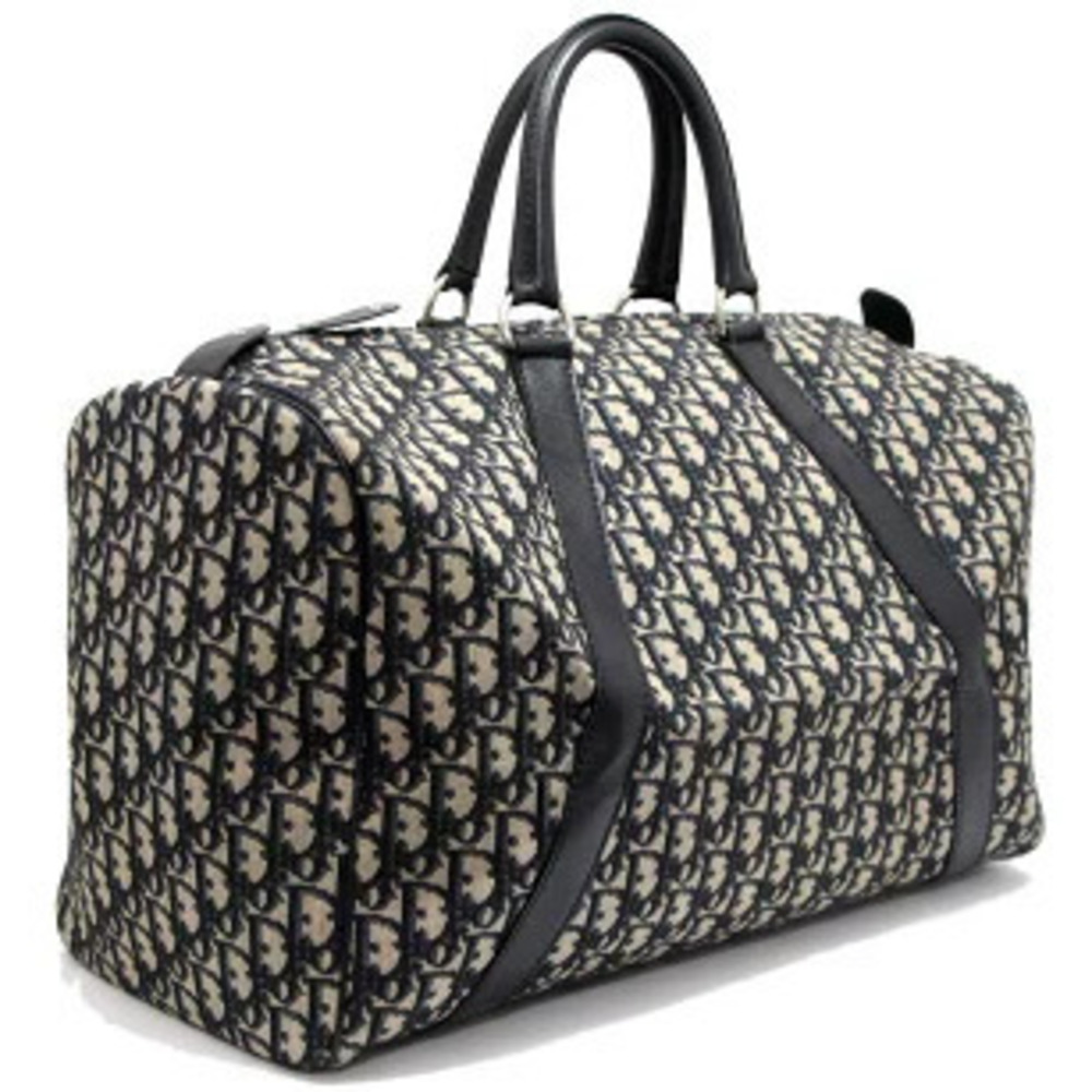 Christian Dior Trotter Boston Bag Jacquard Navy Blue - Picture 3 of 6